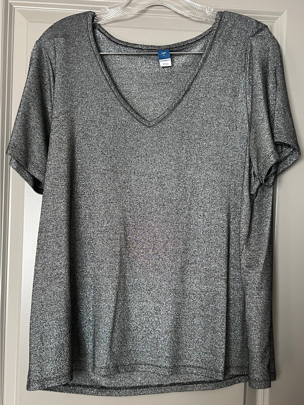 Shimmery Silver Old Navy V-Neck Top